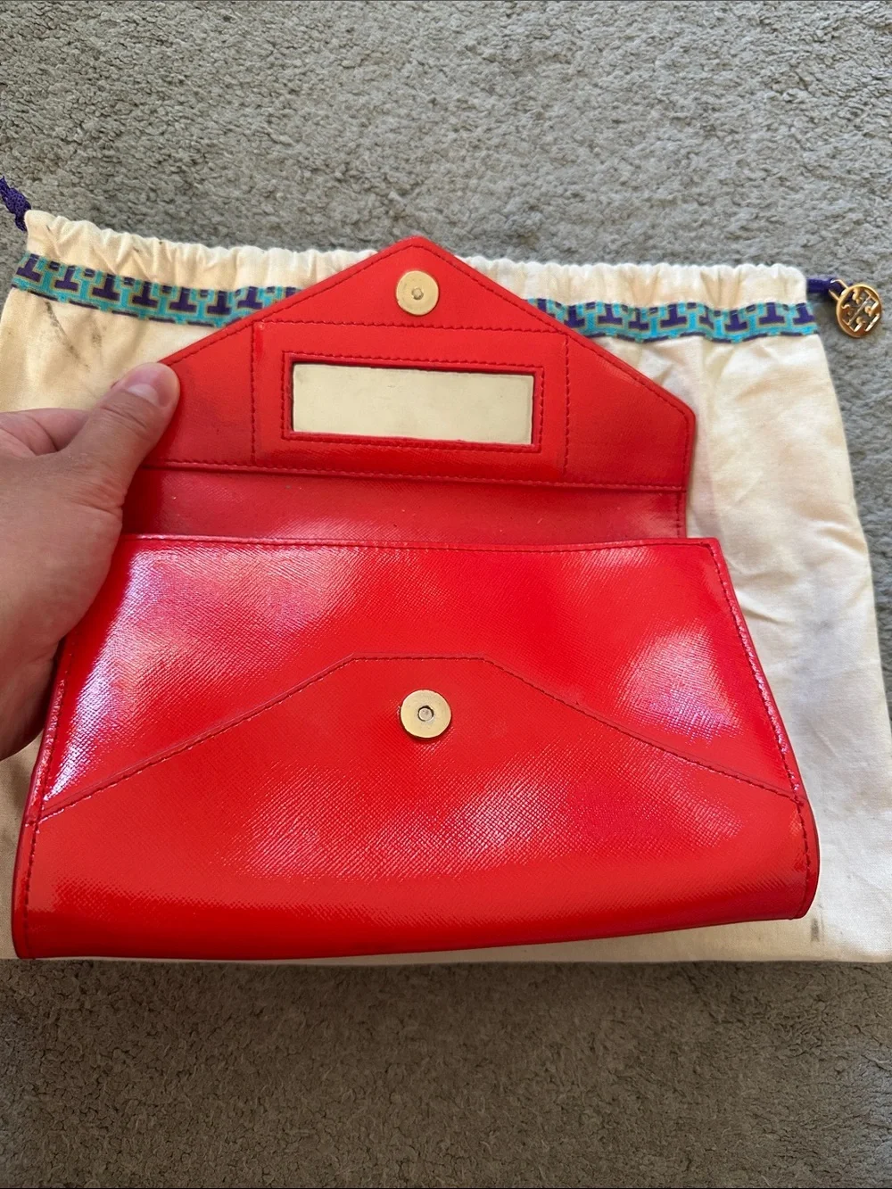 Tory Burch Red Envelope Wallet Clutch